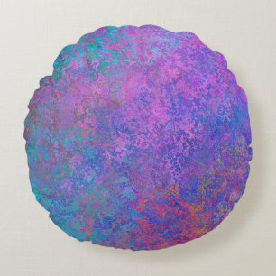 Rainbow Alcohol Tinte, hell Abstrakt Rundes Kissen