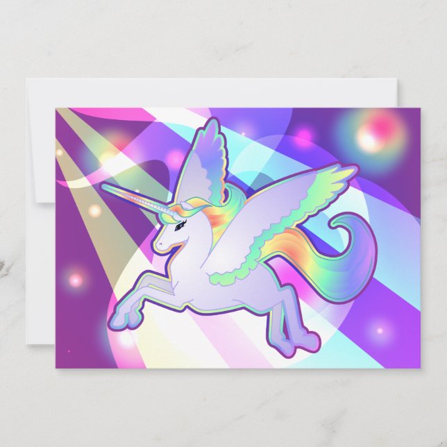Rainbow Alicorn Einladung (Vorderseite)