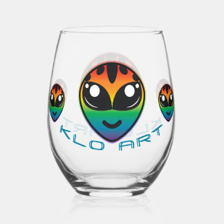 Rainbow Alien Stemless Wine Glass Weinglas Ohne Stiel