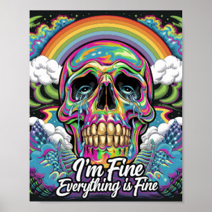 Rainbow Alles ist fein Skull Poster