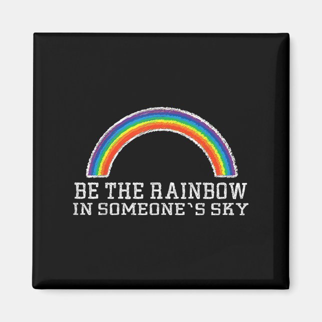 Rainbow Ally Pride Good Vibe Mental Health Motivat Magnet (Vorne)
