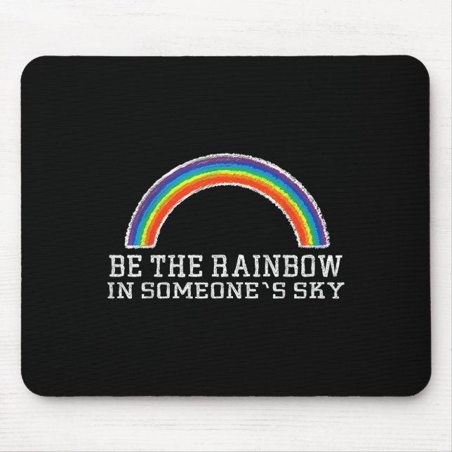 Rainbow Ally Pride Good Vibe Mental Health Motivat Mousepad (Vorne)