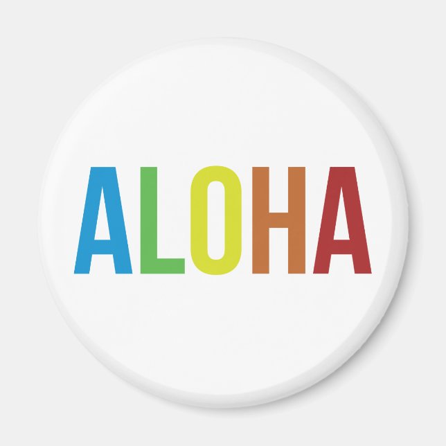 Rainbow Aloha Magnet (Vorne)