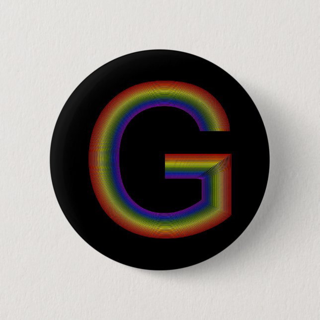 Rainbow Alphabet G Button (Vorderseite)