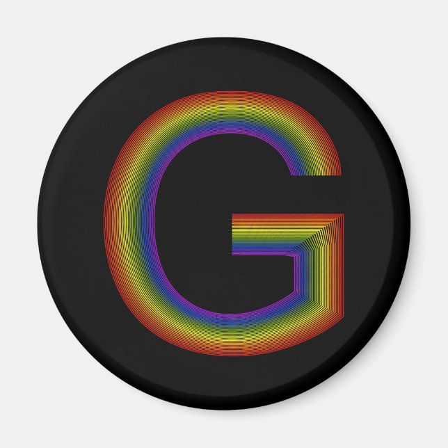Rainbow Alphabet G Magnet (Vorne)