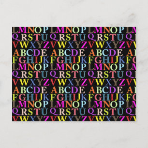 Rainbow Alphabet Postkarte