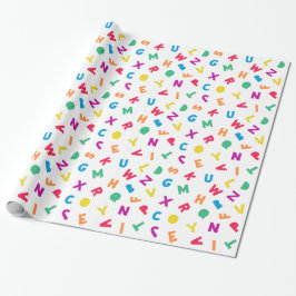 Rainbow Alphabet Scramble Wrapping Paper Geschenkpapier