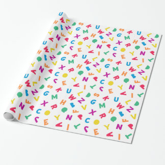 Rainbow Alphabet Scramble Wrapping Paper Geschenkpapier