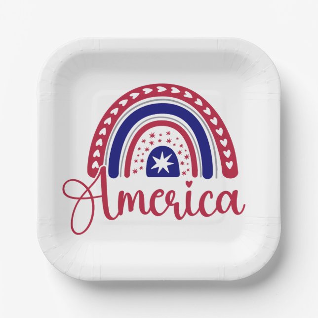 Rainbow America Pappteller (Vorderseite)