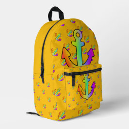 Rainbow Anchor Wiederholung gelber Kinder Bedruckter Rucksack