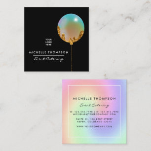 Rainbow and Gold Business Card Quadratische Visitenkarte