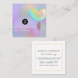 Rainbow and Gold Business Card Quadratische Visitenkarte