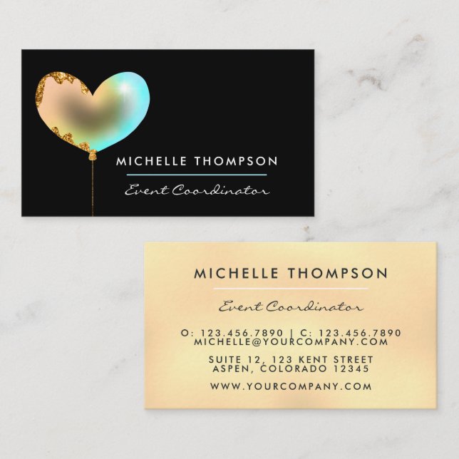 Rainbow and Gold Business Card Visitenkarte (Vorne/Hinten)