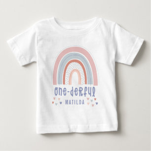 Rainbow and heart 1. Geburtstag personalisiert Baby T-shirt