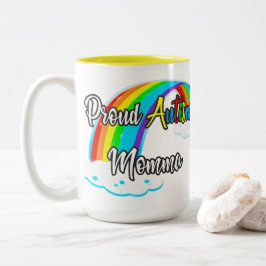 Rainbow and puzzles Proud Autism Mama Zweifarbige Tasse