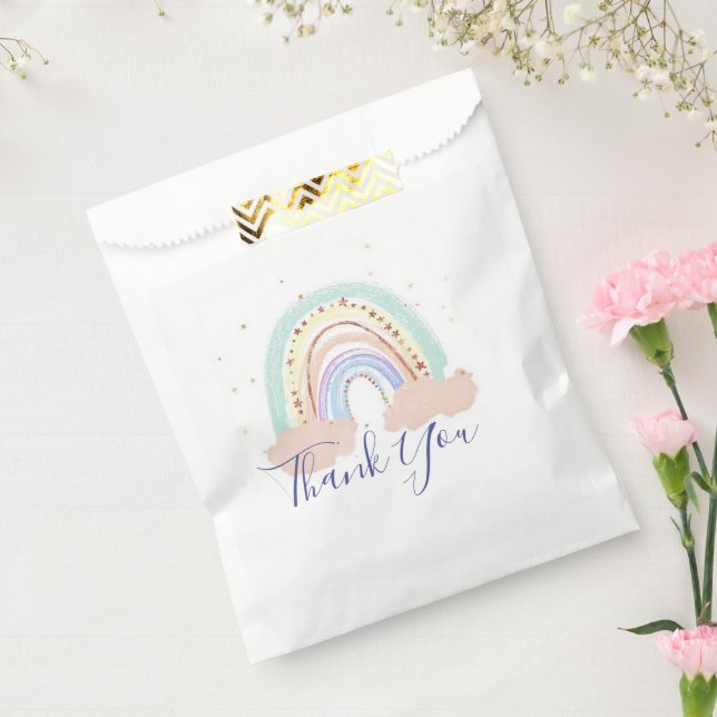 Rainbow and stars Baby Dusche Vielen Dank Geschenktütchen (Versiegelt)
