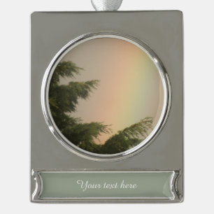 Rainbow and Trees Custom Ornament