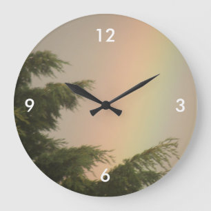 Rainbow and Trees Wall Clock Große Wanduhr