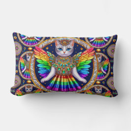 Rainbow Angel Cat Lendenkissen