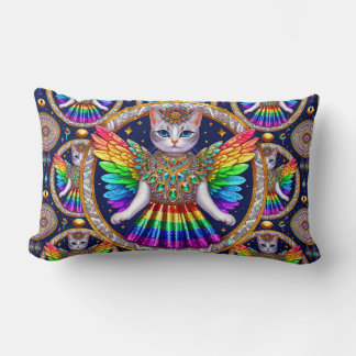 Rainbow Angel Cat Lendenkissen