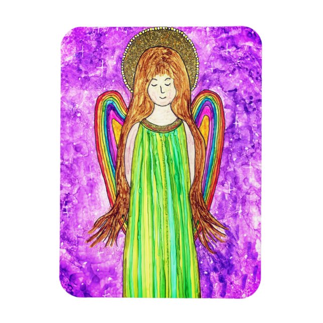 Rainbow Angel Magnet 3" x 4" (Vertikal)