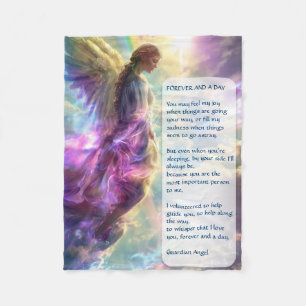 Rainbow Angel und Gedicht Fleecedecke