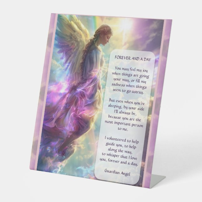 Rainbow Angel und Gedicht Sockelschild (Vorderseite)