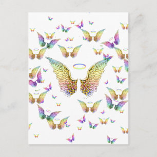 Rainbow Angel Wings and Halos Postkarte