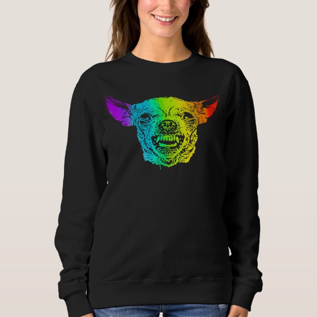 Rainbow Angry Chihuahua Sweatshirt (Vorderseite)