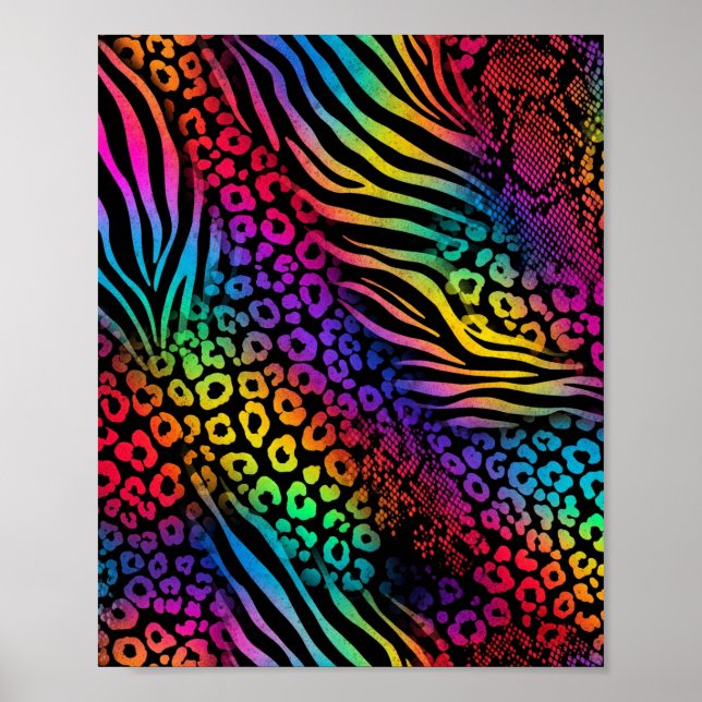 Rainbow Animal Print - Bold Art Poster (Vorne)