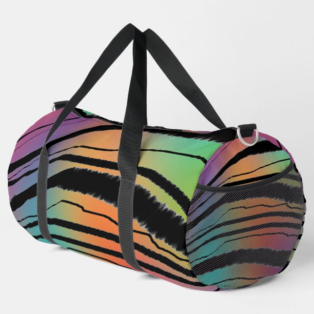 Rainbow Animal Print Duffle Bag (Rechte Ecke)