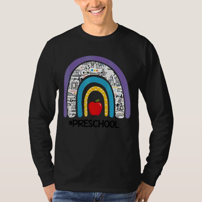 Rainbow Apple Back to School Teacher T-Shirt (Vorderseite)