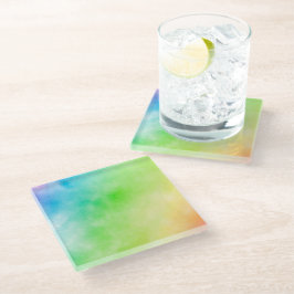 Rainbow Aquarellmalerei Glasuntersetzer