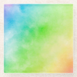 Rainbow Aquarellmalerei Glasuntersetzer