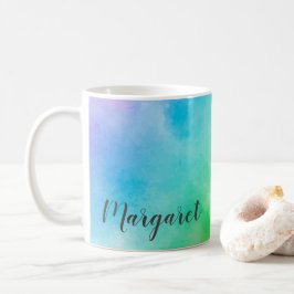 Rainbow Aquarellmalerei werfen Kissenglaskakao Kaffeetasse