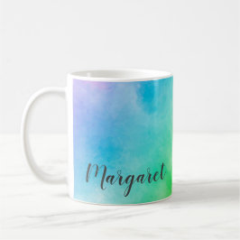 Rainbow Aquarellmalerei werfen Kissenglaskakao Kaffeetasse