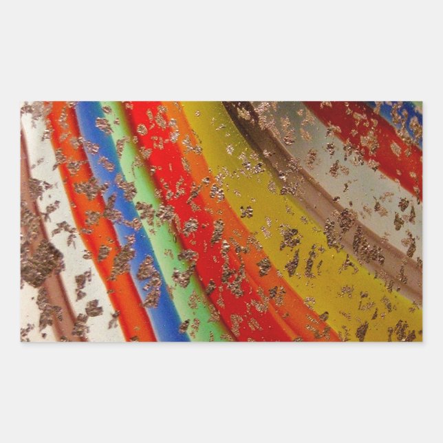 Rainbow Art Glass Rechteckiger Aufkleber (Vorderseite)