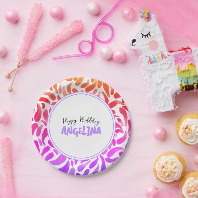 Rainbow Art Paint Party Girl Pappteller (Party)