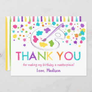 Rainbow Art Party Geburtstag Vielen Dank Einladung