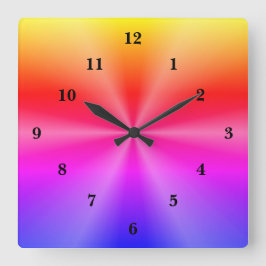Rainbow Art Quadratische Wanduhr