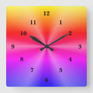 Rainbow Art Quadratische Wanduhr