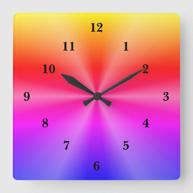 Rainbow Art Quadratische Wanduhr (Vorderseite)