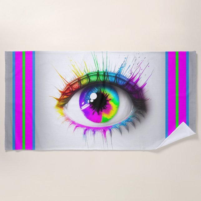 Rainbow Artistic Eye Strandtuch (Vorderseite)