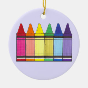 Rainbow Artist's Crayons School Art Teacher Gesche Keramikornament