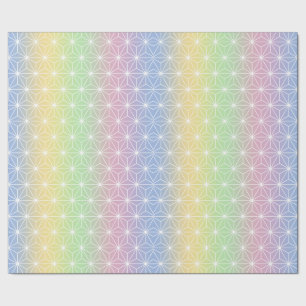 Rainbow Asanoha Twinkling Geometrische Sterne Geschenkpapier