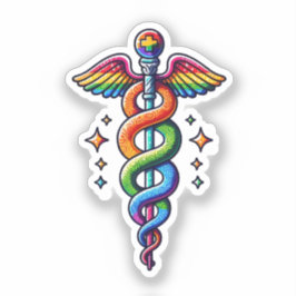 Rainbow Asclepius Aufkleber