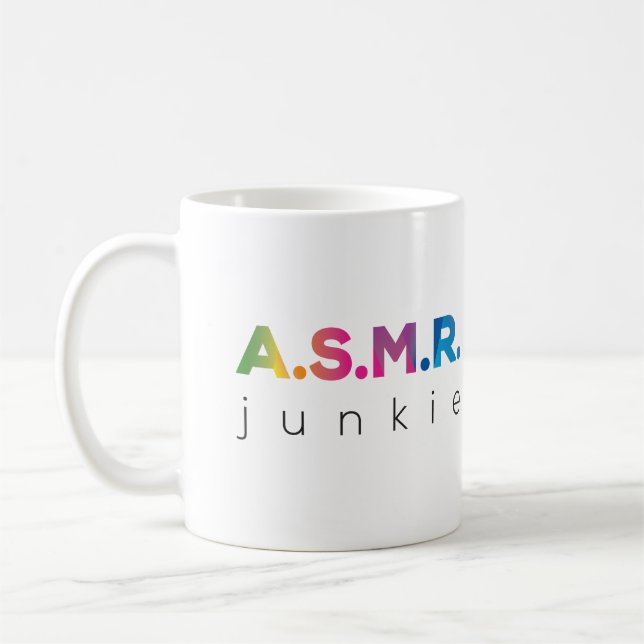 Rainbow ASMR junkie Tasse (Links)