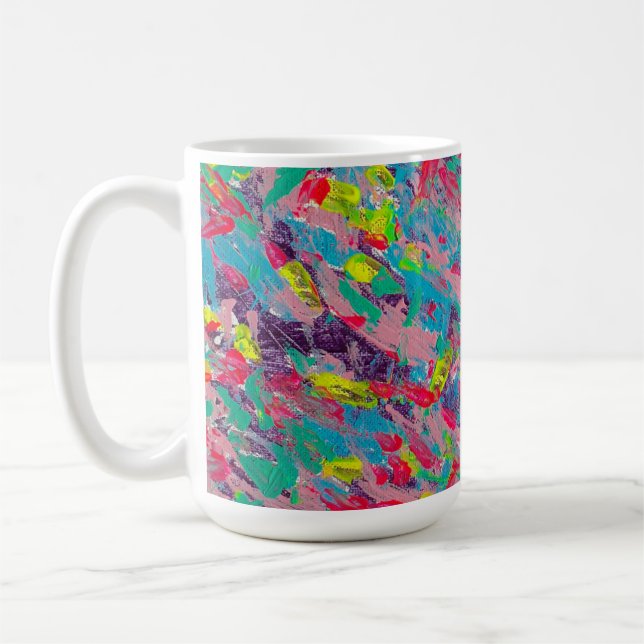 Rainbow Ästhetische Abstrakte Malerei Kaffeetasse (Links)