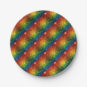 Rainbow Astral Glitter Nur Liebe ist Real Pappteller