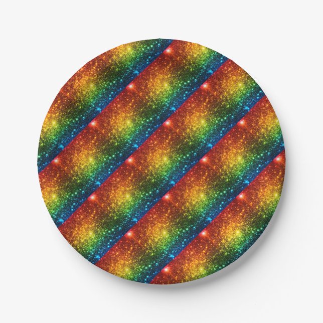 Rainbow Astral Glitzer nur Liebe ist real Pappteller (Vorderseite)